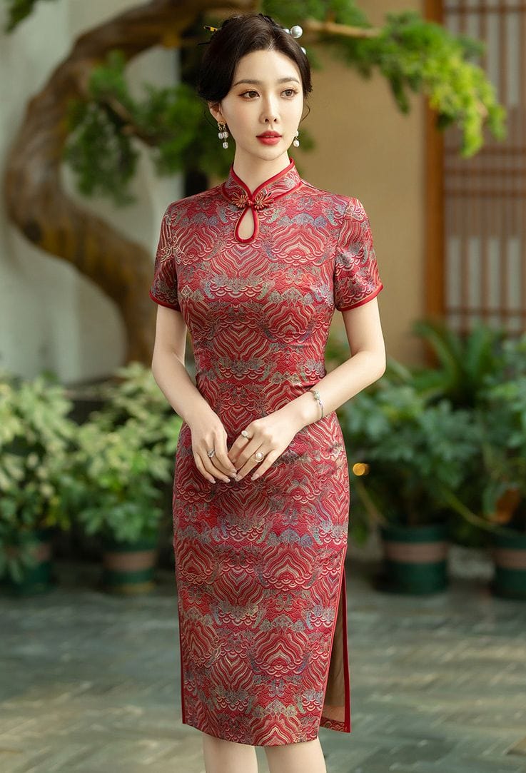 Beth and Brian Qipao-SYK Classic style, midi plus size Cheongsam for mothers