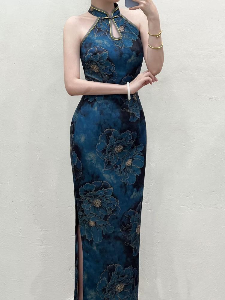 Beth and Brian Qipao-MN New Chinese style(新中式), sleeveless long Cheongsam
