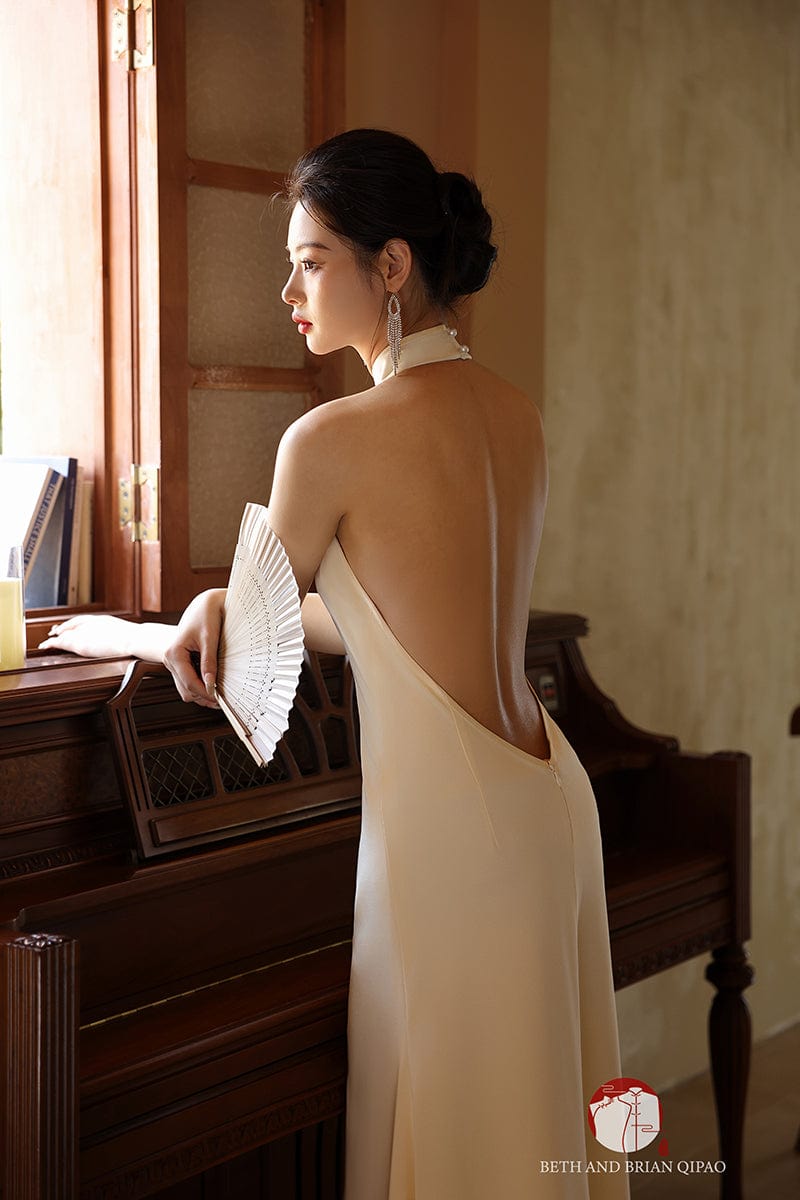 Beth and Brian Qipao - SD Exclusive designer collection, halter mermaid Cheongsam