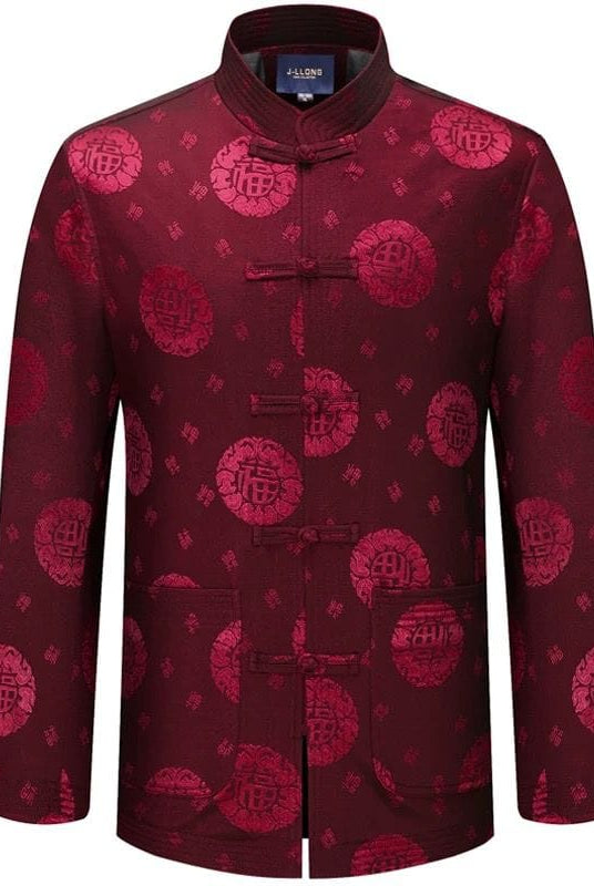 Beth and Brian Qipao-JLL Chinese Men Blessing pattern Tang Suit Jacket