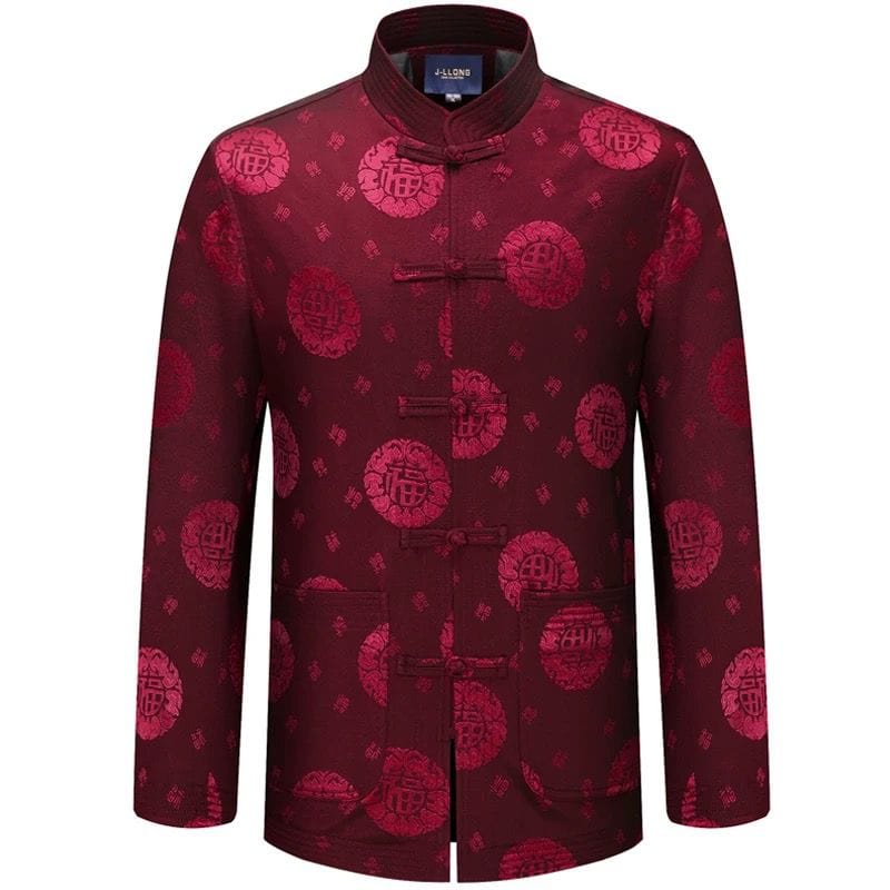 Beth and Brian Qipao-JLL Chinese Men Blessing pattern Tang Suit Jacket