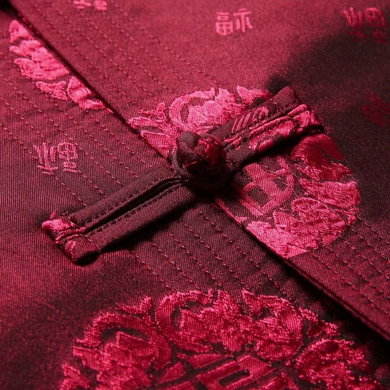 Beth and Brian Qipao-JLL Chinese Men Blessing pattern Tang Suit Jacket
