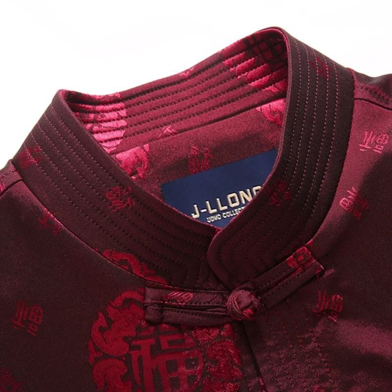 Beth and Brian Qipao-JLL Chinese Men Blessing pattern Tang Suit Jacket