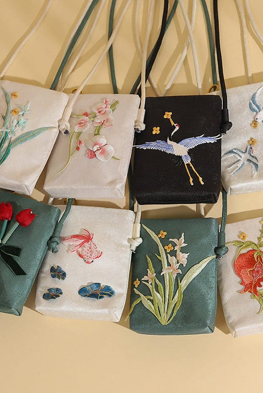 Beth and Brian Qipao-CY 3D embroidered phone pouch, Chinese style Qipao bag