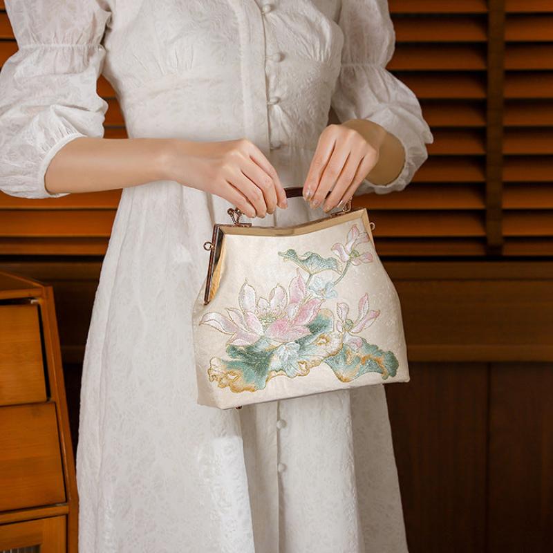 Beth and Brian Qipao-CY Floral embroidery, hand-made Chinese Style Qipao bag