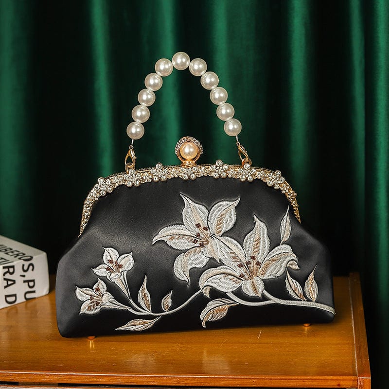 Beth and Brian Qipao-CY Hand-made, floral embroidery, hand-made Chinese Style Qipao bag