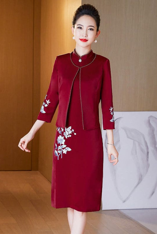 Beth and Brian Qipao-LC Plus size midi Cheongsam for mothers