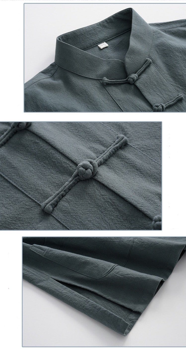 Beth and Brian Qipao-BXXGSF Linen fabric, Chinese Tang Suit set, Kong fu Suit set