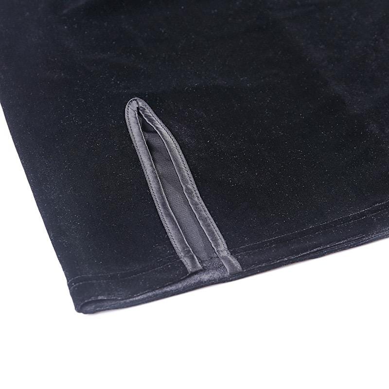 Velvet fabric, black short black Qipao with cap sleeve