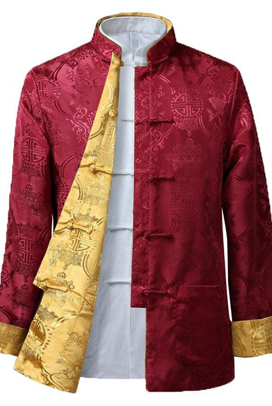 Beth and Brian Qipao - JXGZ Chinese Men double sided Tang suit Jacket, Wedding tang suit jacket