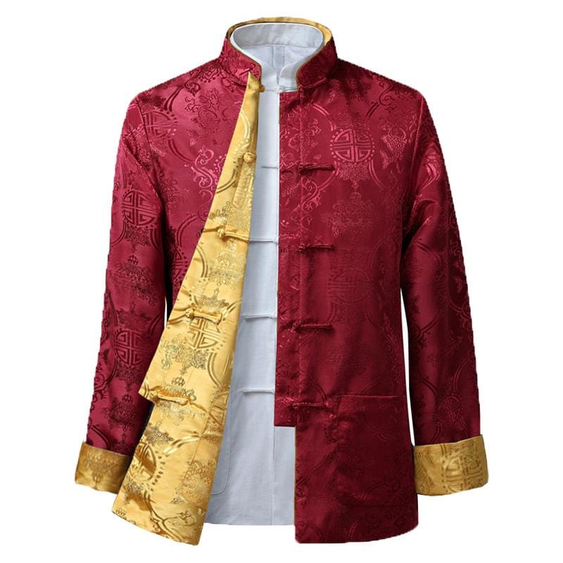Beth and Brian Qipao - JXGZ Chinese Men double sided Tang suit Jacket, Wedding tang suit jacket