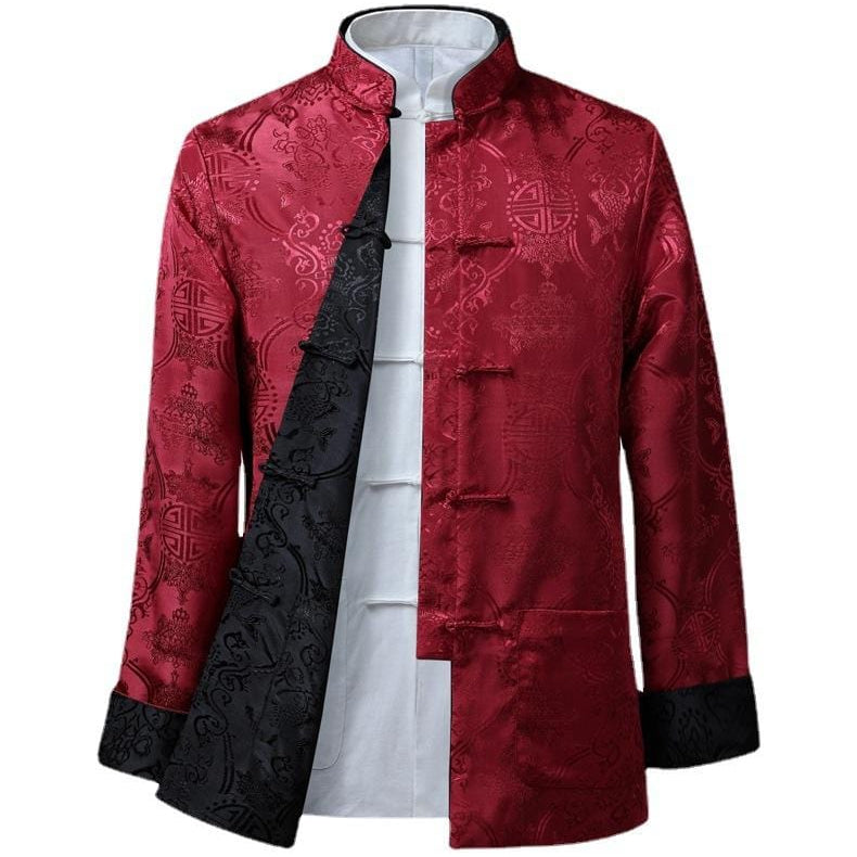 Beth and Brian Qipao - JXGZ Chinese Men double sided Tang suit Jacket, Wedding tang suit jacket