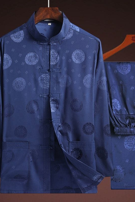 Beth and Brian Qipao - TQN Chinese Men Blessing pattern Tang Suit Jacket