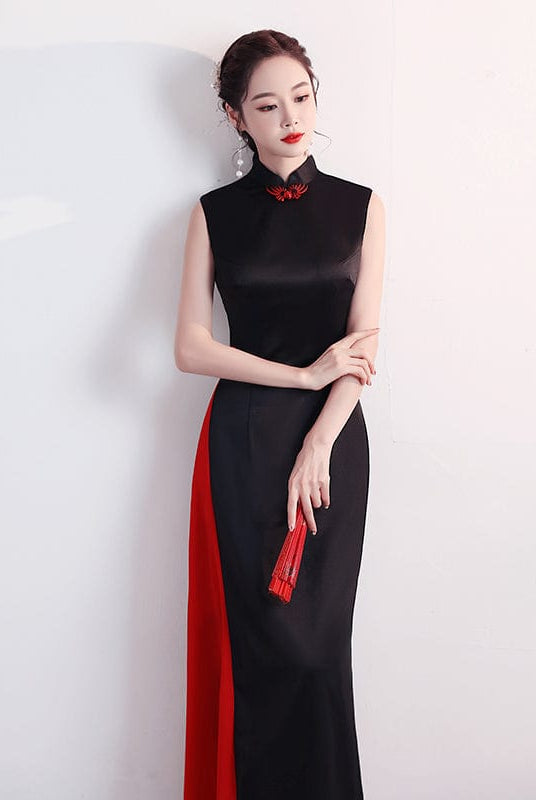 Beth and Brian Qipao - SDX Old Shanghai style, satin fabric long Qipao