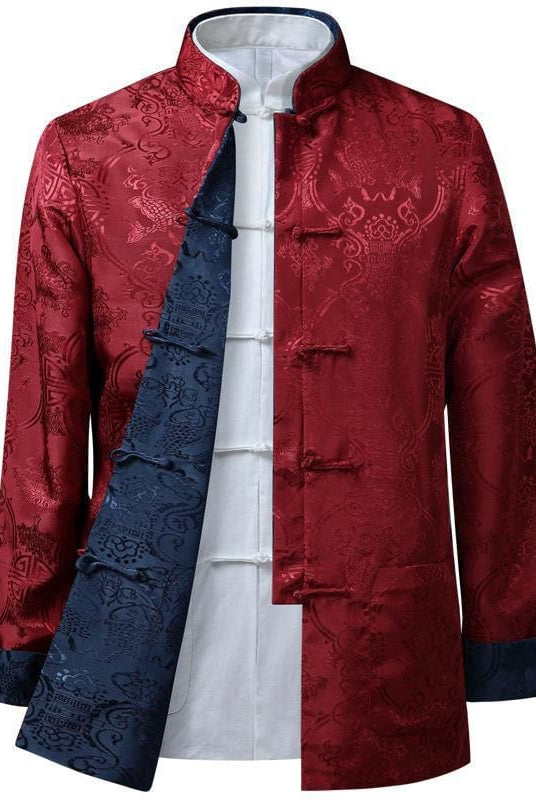 Beth and Brian Qipao - JXGZ Chinese Men double sided Tang suit Jacket, Wedding tang suit jacket