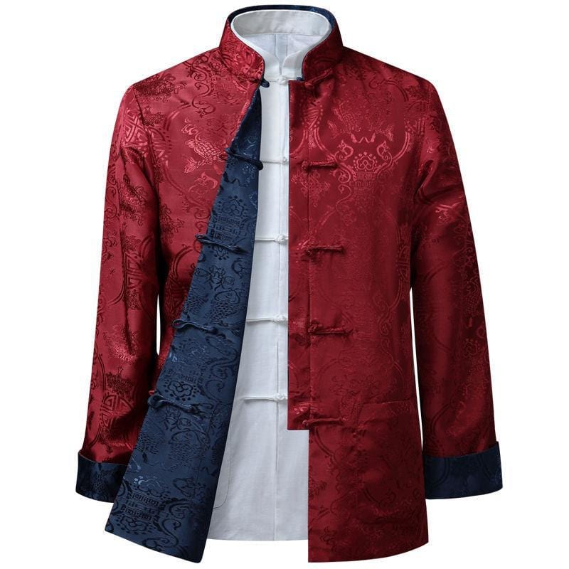 Beth and Brian Qipao - JXGZ Chinese Men double sided Tang suit Jacket, Wedding tang suit jacket