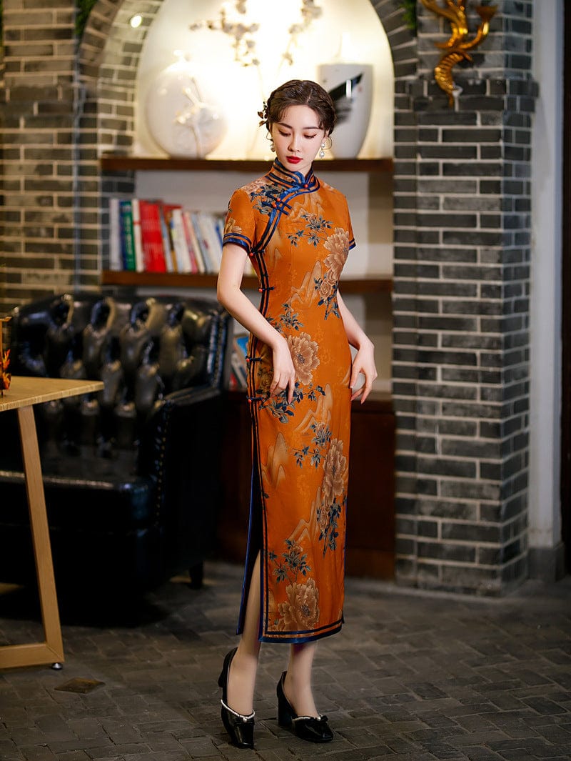 Beth and Brian Qipao- DSM Spring and summer collection, silk long Qipao