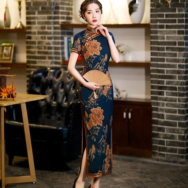 Beth and Brian Qipao- DSM Spring and summer collection, silk long Qipao