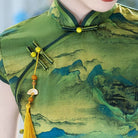 Beth and Brian Qipao-XYG Vivian Chinese Landscape Mountain Print Long Plus Size Cheongsam