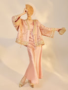 Beth and Brian Qipao-JZ Stella Pink Butterfly Embroidery Beaded Jacquard Loose Cheongsam Jacket