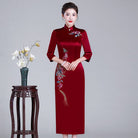 Beth and Brian Qipao-LHS Floral pattern, High-end long Qipao for mothers