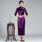 Beth and Brian Qipao-LHS Floral pattern, High-end long Qipao for mothers