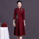 Beth and Brian Qipao-YZL Plus size, wedding midi Cheongsam for mothers
