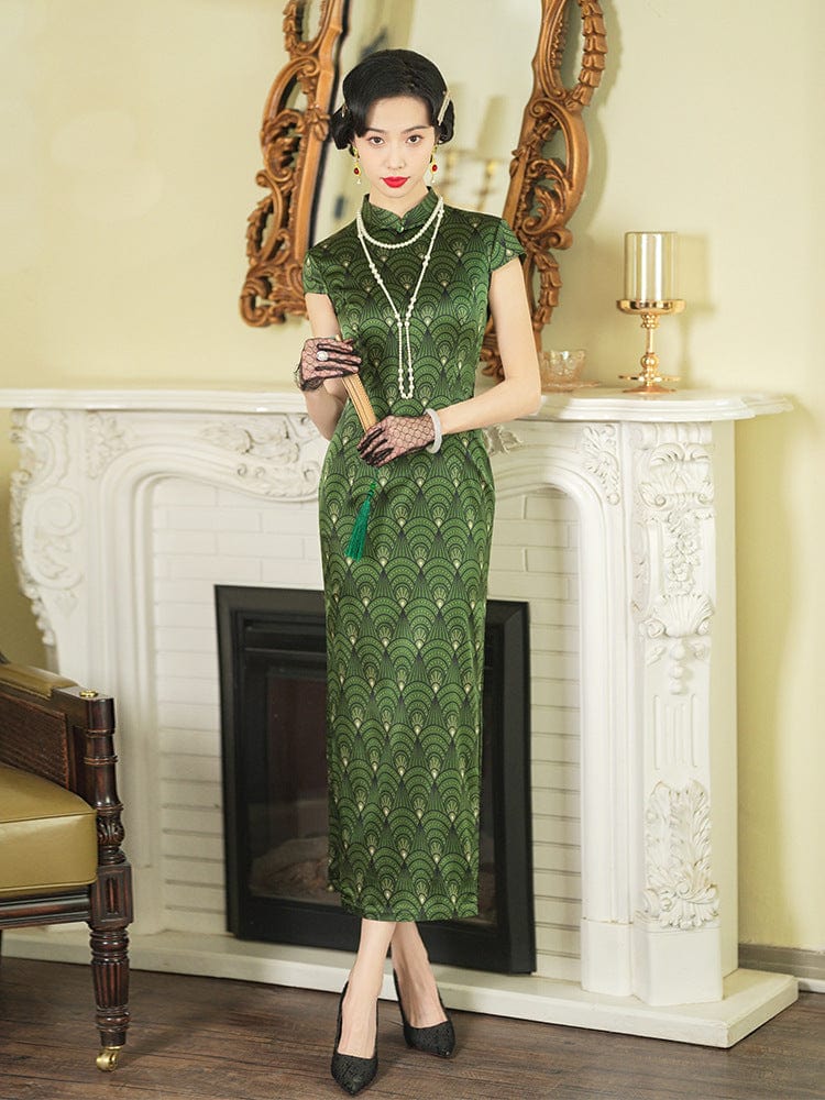Beth and Brian Qipao-JD Old Shanghai style, 19 mome mulberry silk, high-end long Cheongsam
