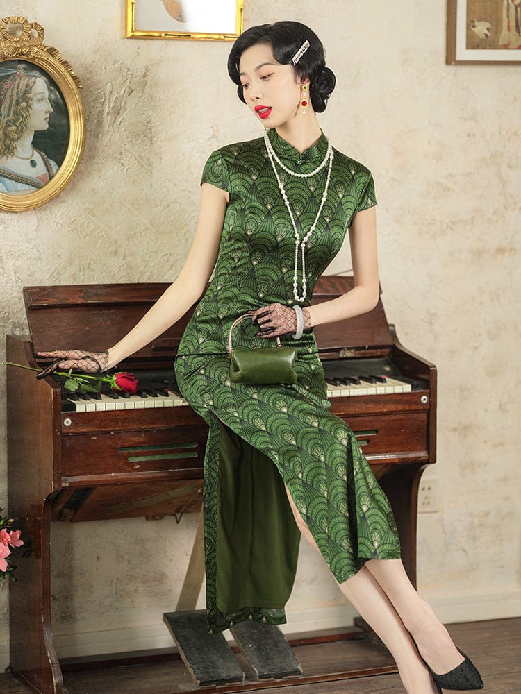 Beth and Brian Qipao-JD Old Shanghai style, 19 mome mulberry silk, high-end long Cheongsam