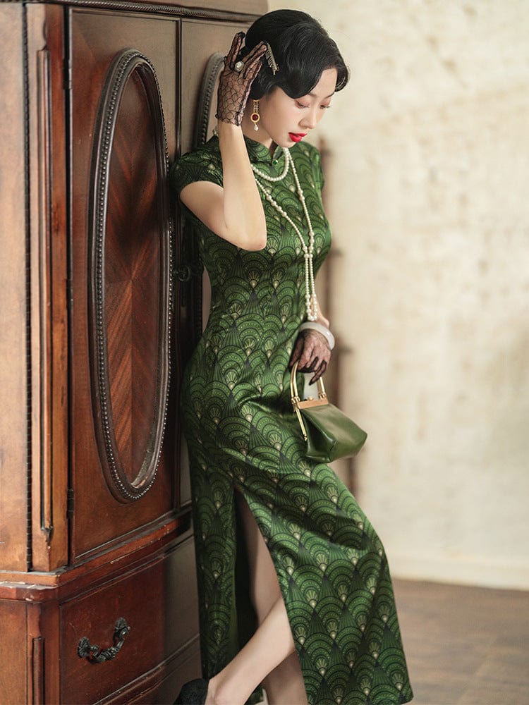 Beth and Brian Qipao-JD Old Shanghai style, 19 mome mulberry silk, high-end long Cheongsam