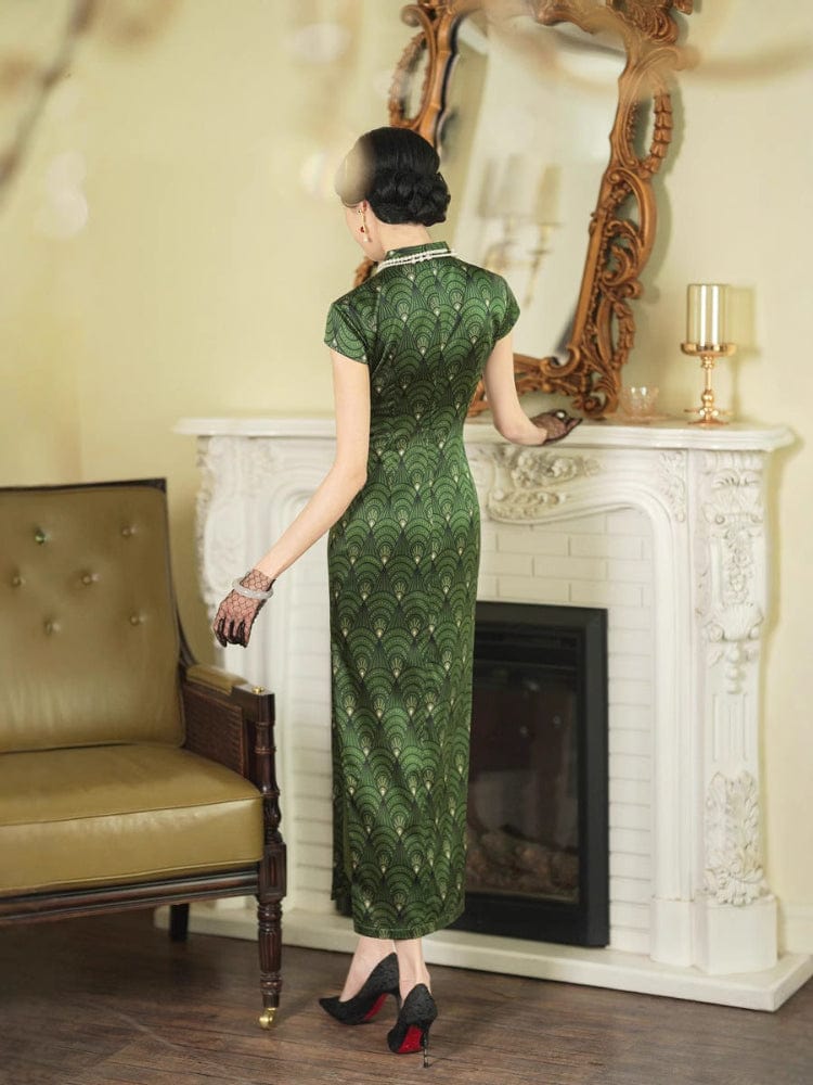 Beth and Brian Qipao-JD Old Shanghai style, 19 mome mulberry silk, high-end long Cheongsam