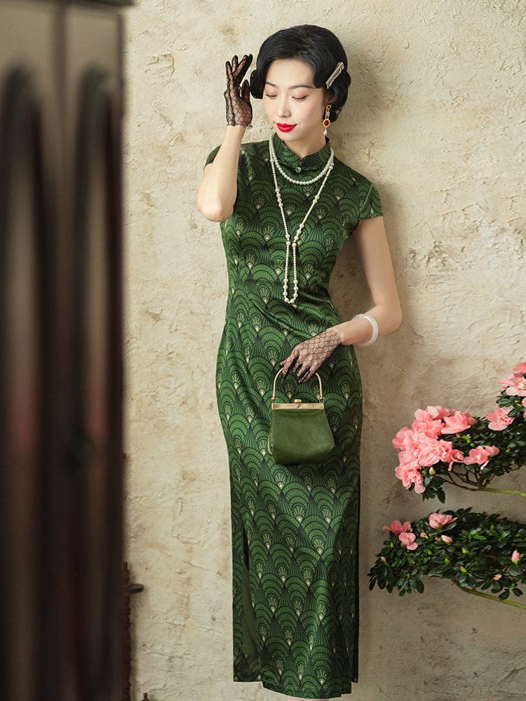 Beth and Brian Qipao-JD Old Shanghai style, 19 mome mulberry silk, high-end long Cheongsam