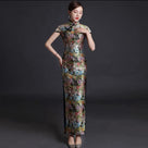 Beth and Brian Qipao-YSY Floral embroidery, high end, brocade long Cheongsam