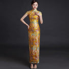 Beth and Brian Qipao-YSY Floral embroidery, high end, brocade long Cheongsam