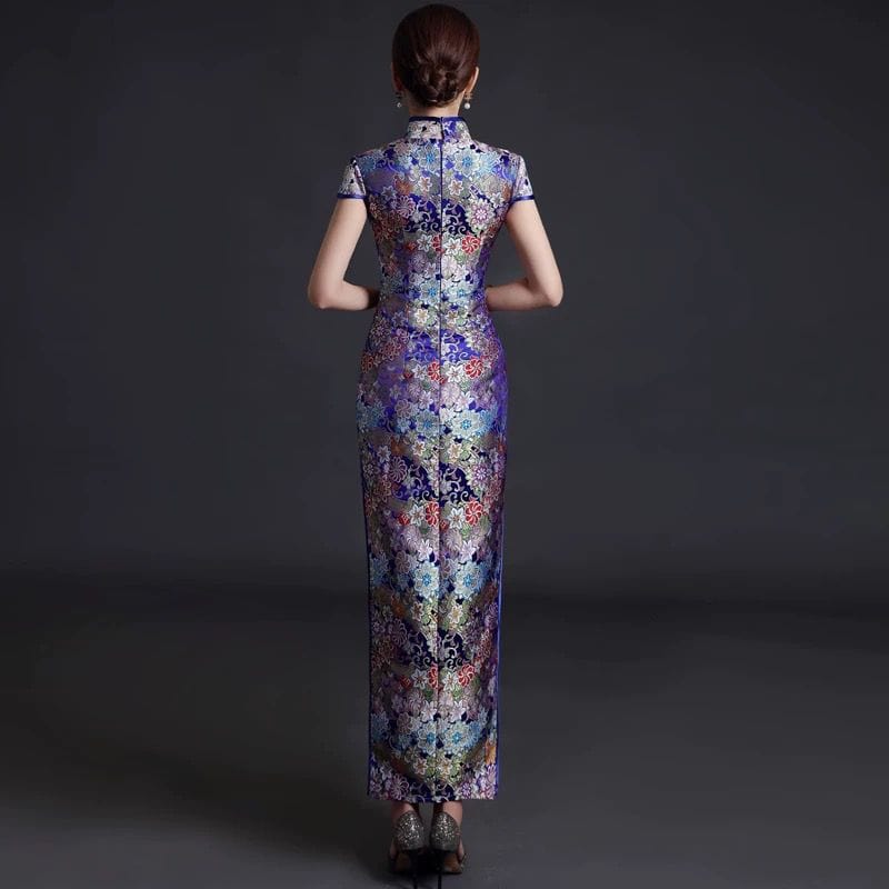 Beth and Brian Qipao-YSY Floral embroidery, high end, brocade long Cheongsam