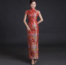 Beth and Brian Qipao-YSY Floral embroidery, high end, brocade long Cheongsam