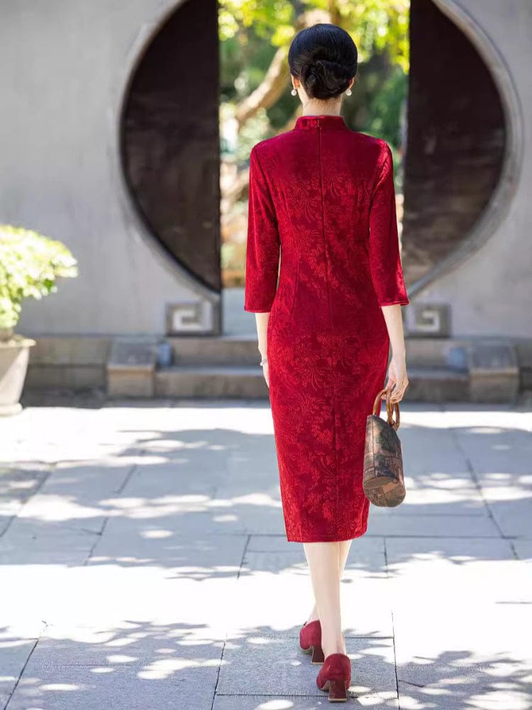 Beth and Brian Qipao-MYJ Plus size, wedding midi Cheongsam for mothers
