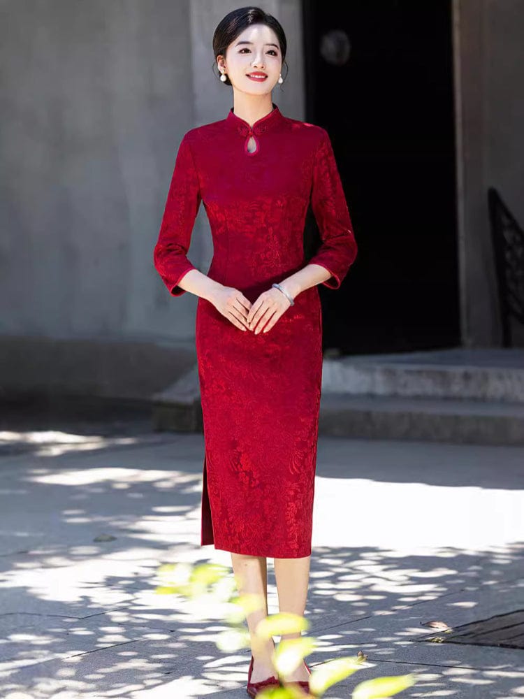 Beth and Brian Qipao-MYJ Plus size, wedding midi Cheongsam for mothers