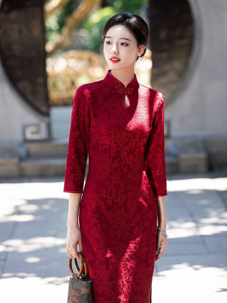 Beth and Brian Qipao-MYJ Plus size, wedding midi Cheongsam for mothers