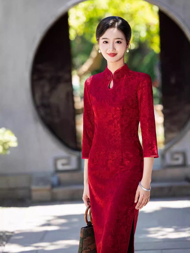 Beth and Brian Qipao-MYJ Plus size, wedding midi Cheongsam for mothers