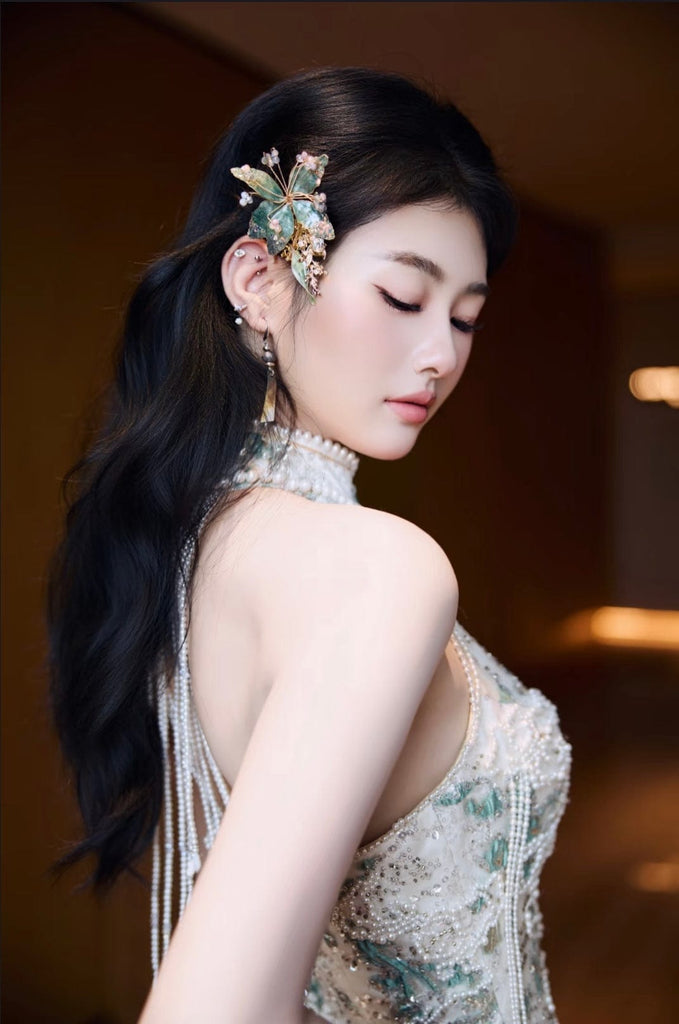 Beth and Brian Qipao-ALS Sequins oriental prom dress, Chinese evening Cheongsam