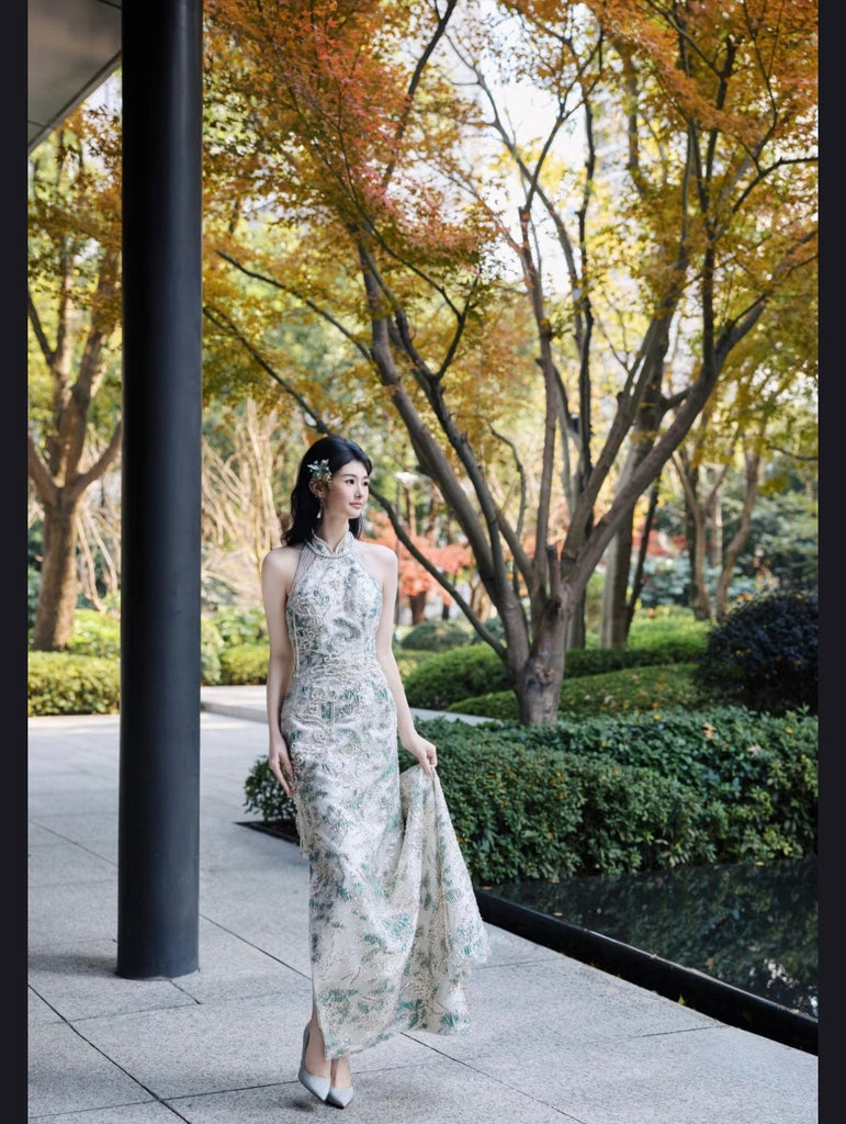 Beth and Brian Qipao-ALS Sequins oriental prom dress, Chinese evening Cheongsam