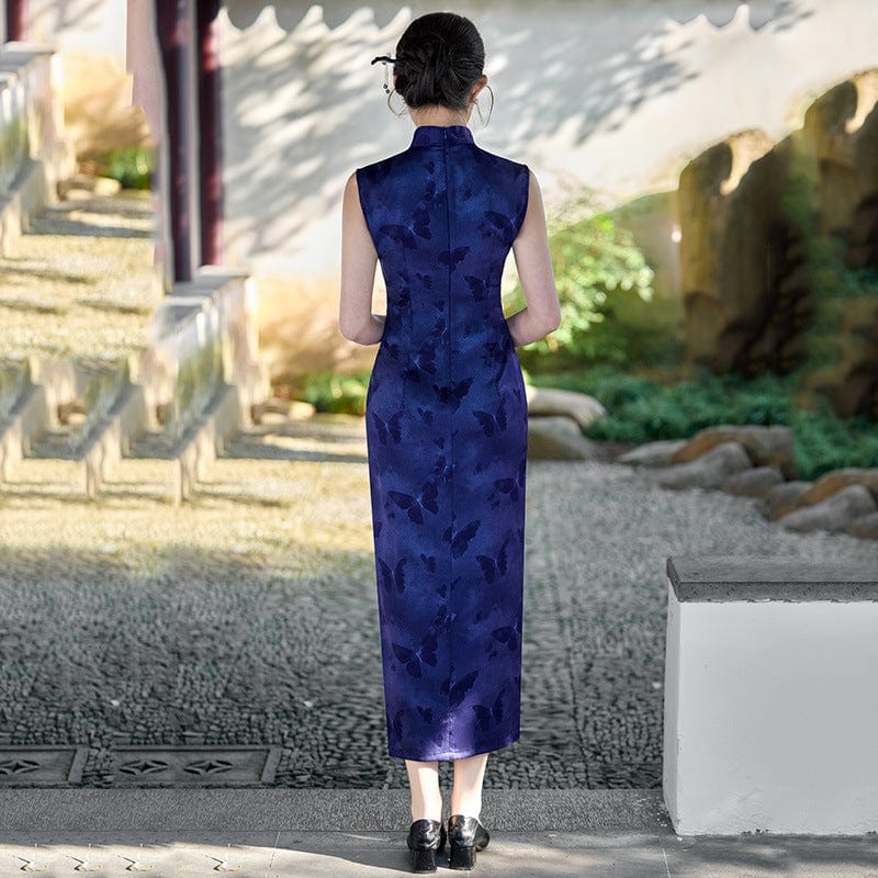 Beth and Brian Qipao-ZQYS New Chinese style (新中式), butterfly jacquard midi Qipao