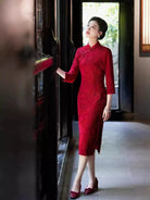 Beth and Brian Qipao-MYJ Plus size midi Cheongsam for mothers