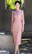 Beth and Brian Qipao-MYJ Plus size midi Cheongsam for mothers
