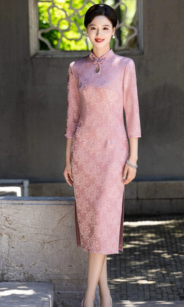 Beth and Brian Qipao-MYJ Plus size midi Cheongsam for mothers