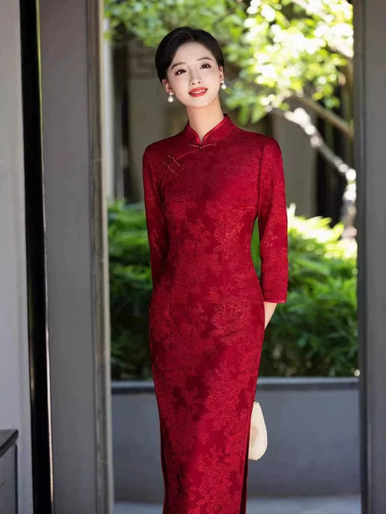 Beth and Brian Qipao-MYJ Plus size midi Cheongsam for mothers