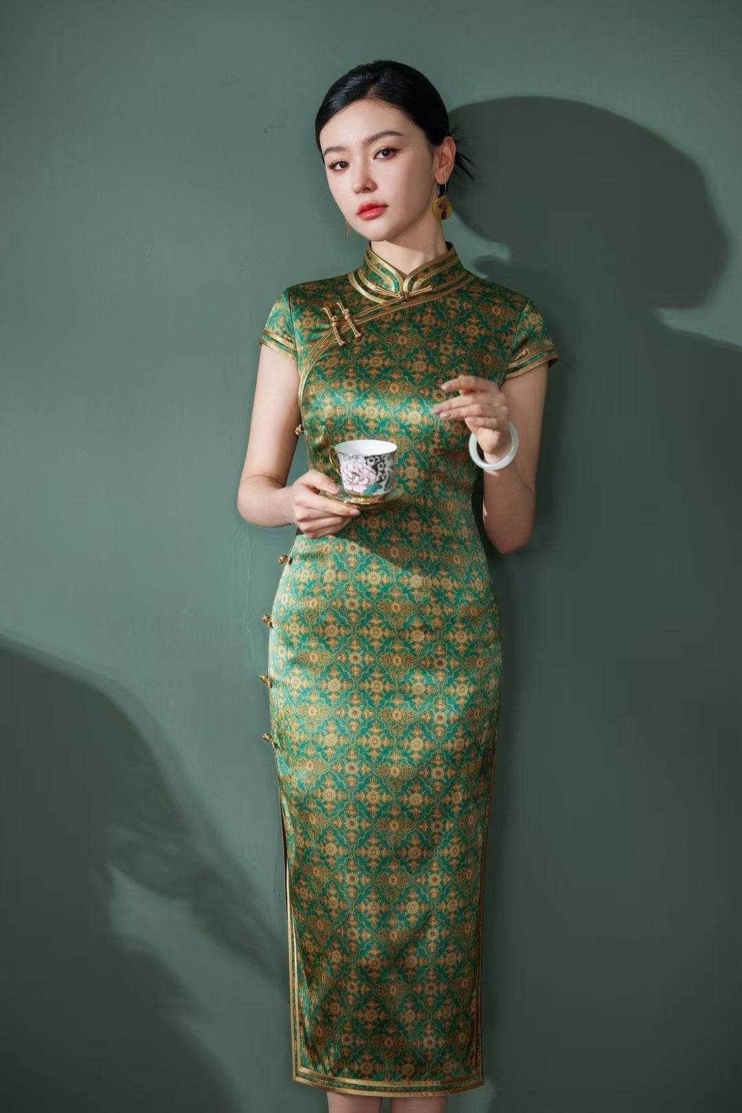 Beth and Brian Qipao-TL Old Shanghai style, 19 mome mulberry silk, high-end midi Cheongsam