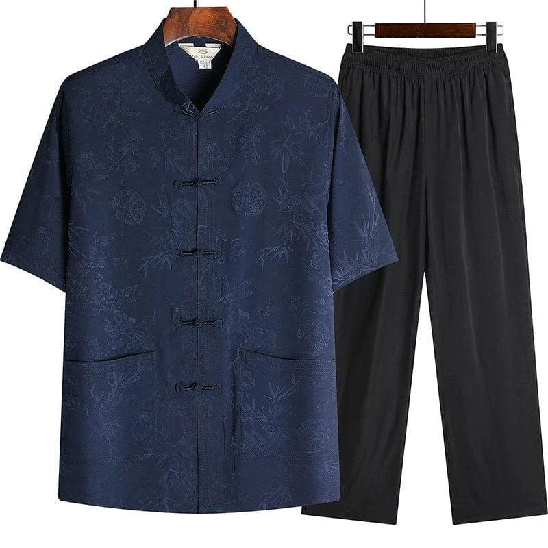 Beth and Brian Qipao-GZL Chinese Men Floral pattern Tang Suit Jacket set