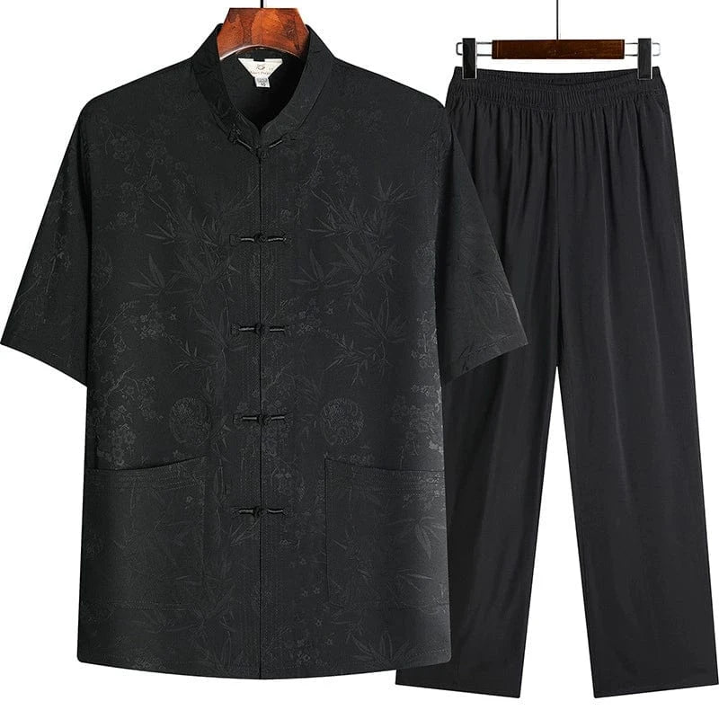 Beth and Brian Qipao-GZL Chinese Men Floral pattern Tang Suit Jacket set